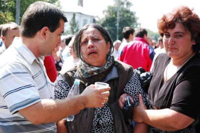 Beslan after the hostage-taking tragedy<br>